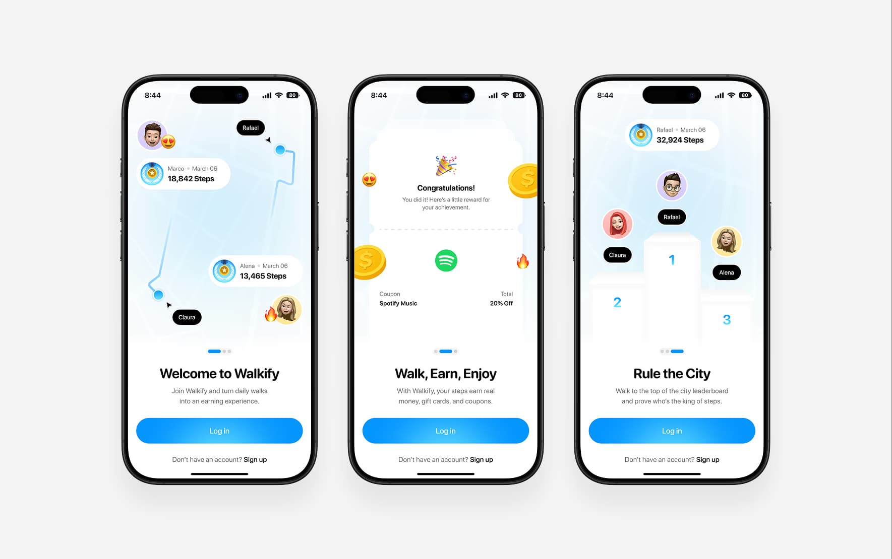 Mobile app UI screens — Nemy Agency case study