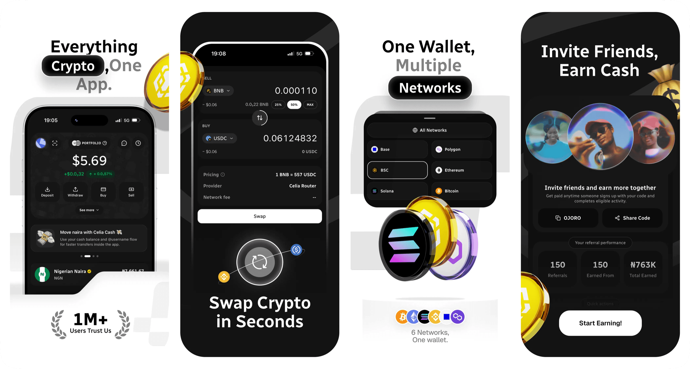 Celia Wallet — multi-chain crypto wallet iOS app by Nemy Agency