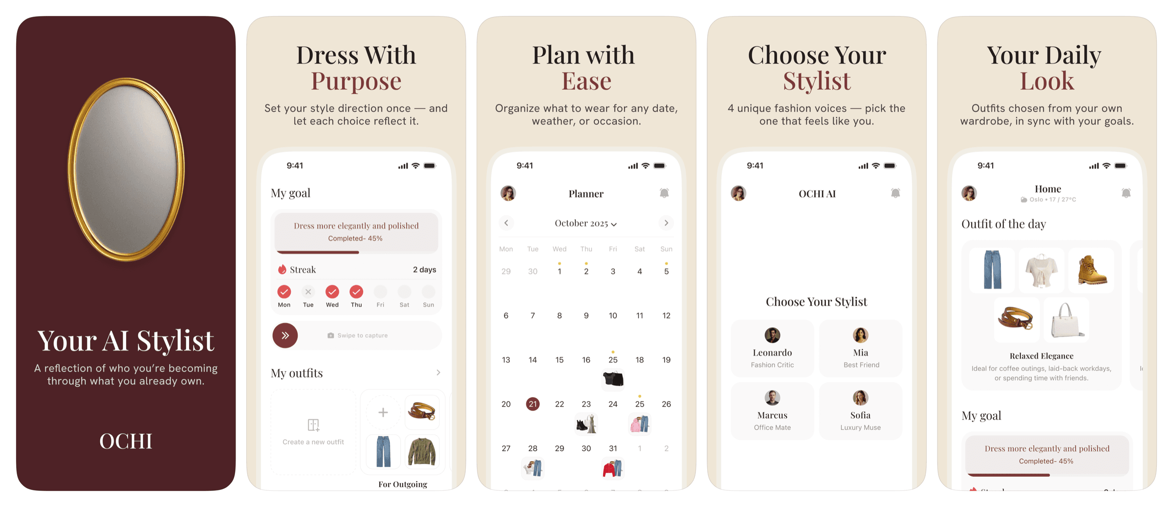 OCHI — goal-based AI stylist iOS app by Nemy Agency