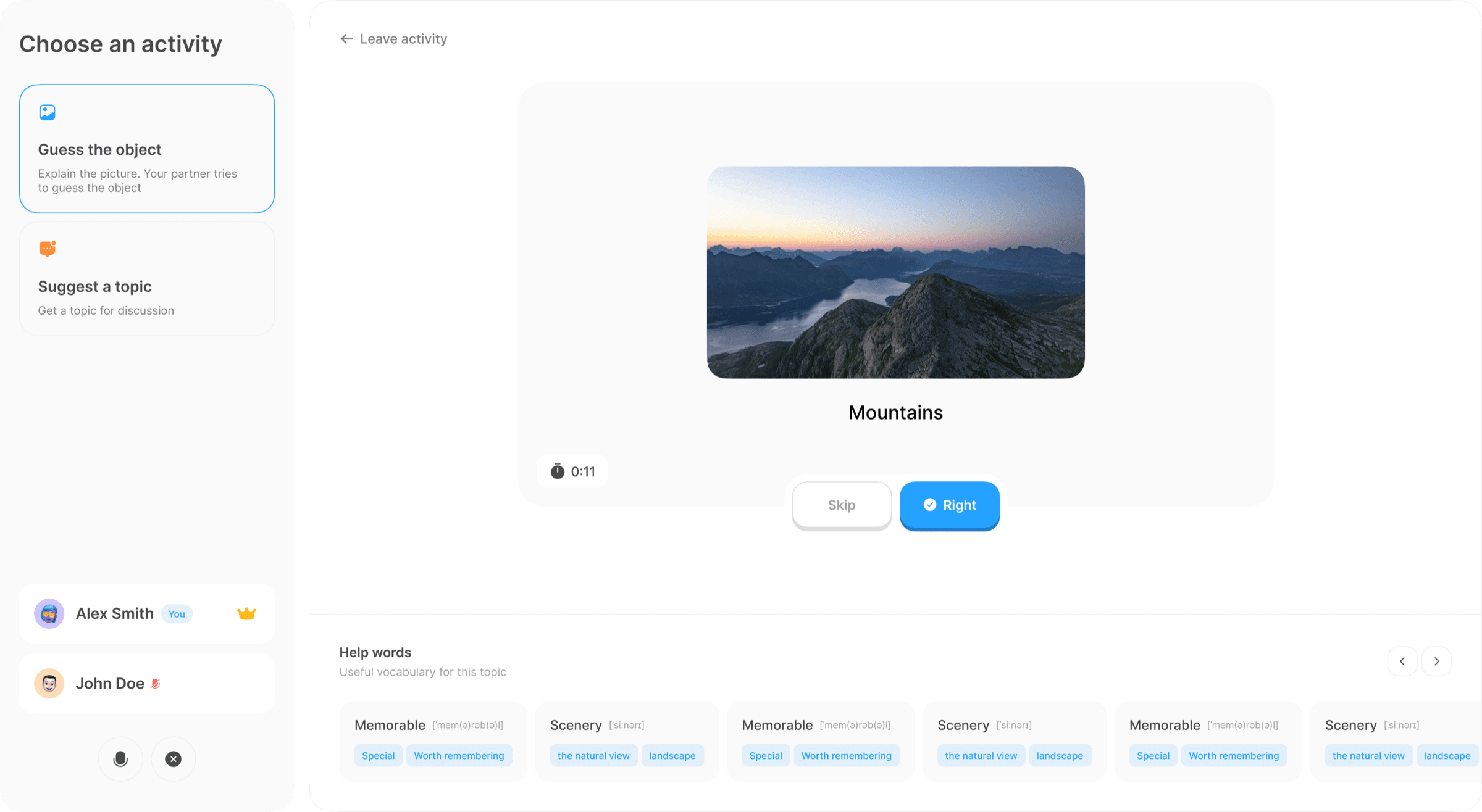 SpeakPeak — language practice web app built by Nemy Agency